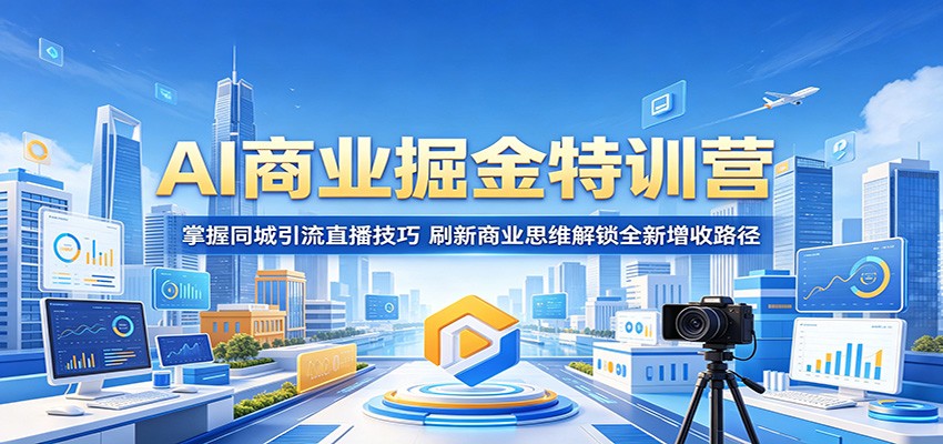 AI商业掘金特训营：掌握同城引流直播技巧，刷新商业思维解锁全新增收路径-老吴出海笔记
