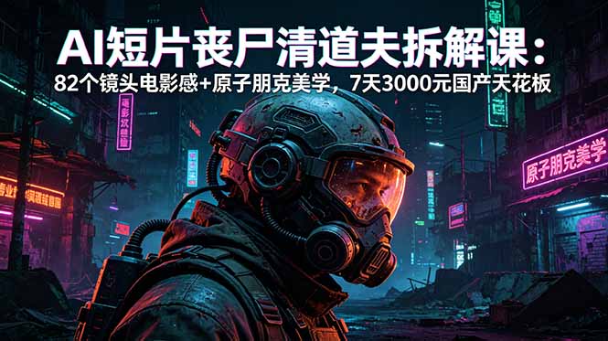 AI短片《丧尸清道夫》拆解课:82个镜头电影感+原子朋克美学,7天3000元国产天花板-老吴出海笔记