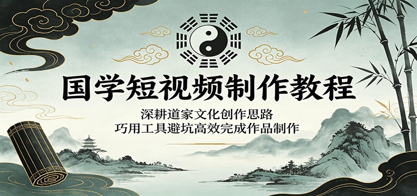 国学短视频制作教程：深耕道家文化创作思路，巧用工具避坑高效完成作品制作-老吴出海笔记