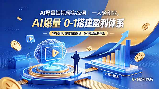 AI爆量短视频实战课｜一人轻创业，算法脚本剪辑直播同城，0-1搭建盈利体系-老吴出海笔记