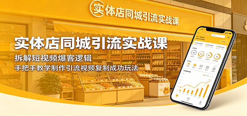 实体店同城引流实战课:拆解短视频爆客逻辑,手把手教学制作引流视频复制成功玩法-老吴出海笔记