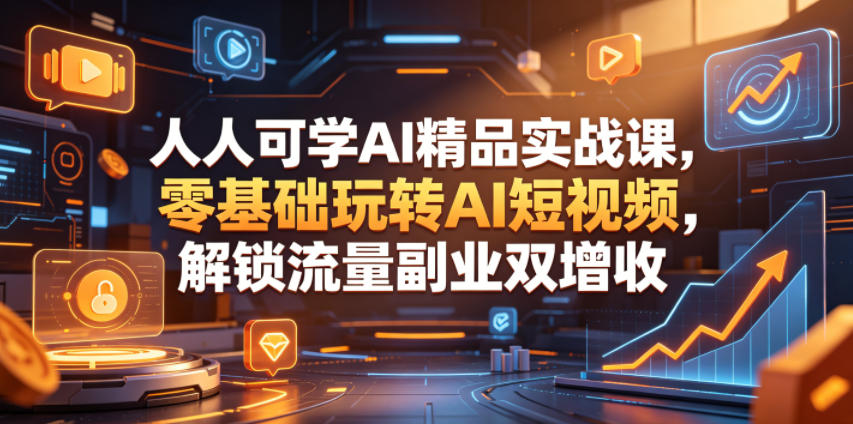 人人可学AI精品实战课,零基础玩转AI短视频,解锁流量副业双增收-老吴出海笔记