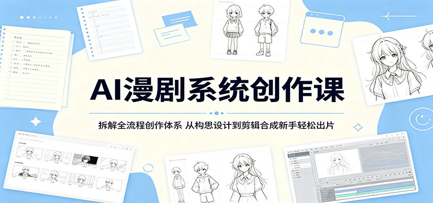 AI漫剧系统创作课：拆解全流程创作体系，从构思设计到剪辑合成新手轻松出片-老吴出海笔记