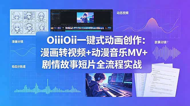 OiiOii一键式动画创作:漫画转视频+动漫音乐MV+剧情故事短片全流程实战-老吴出海笔记