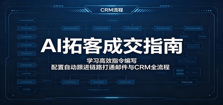 AI拓客成交指南：学习高效指令编写，配置自动跟进链路打通邮件与CRM全流程-老吴出海笔记