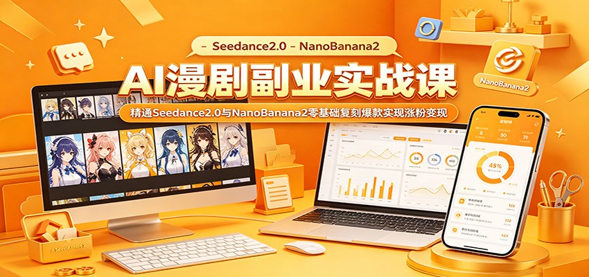 AI漫剧副业实战课:精通Seedance2.0与NanoBanana2零基础复刻爆款实现涨粉变现-老吴出海笔记