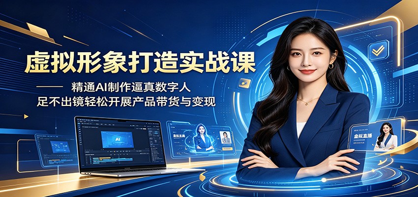 虚拟形象打造实战课：精通AI制作逼真数字人，足不出镜轻松开展产品带货与变现-老吴出海笔记
