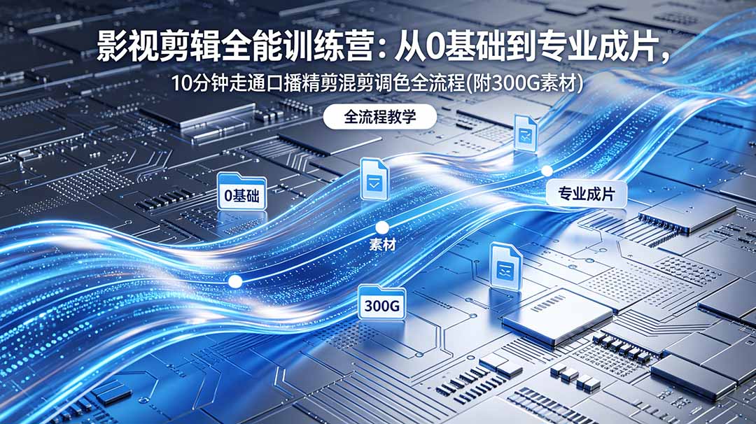 2026影视剪辑全能实战课｜0基础到专业成片，全流程教学，高清带300G素材-老吴出海笔记