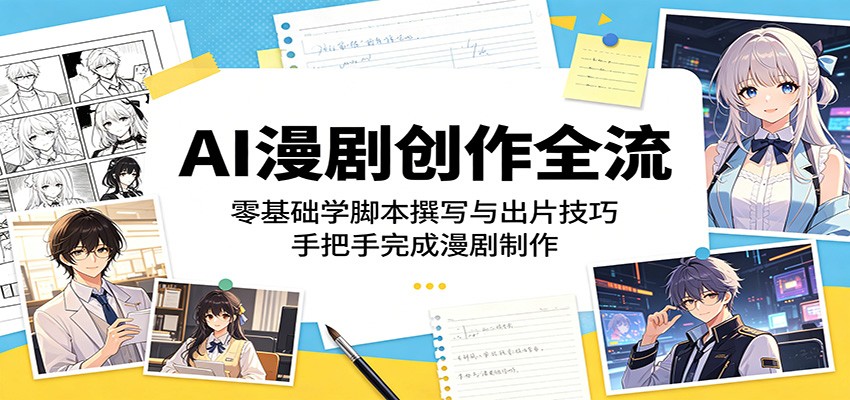 AI漫剧创作全流程:零基础学脚本撰写与出片技巧,手把手完成漫剧制作-老吴出海笔记