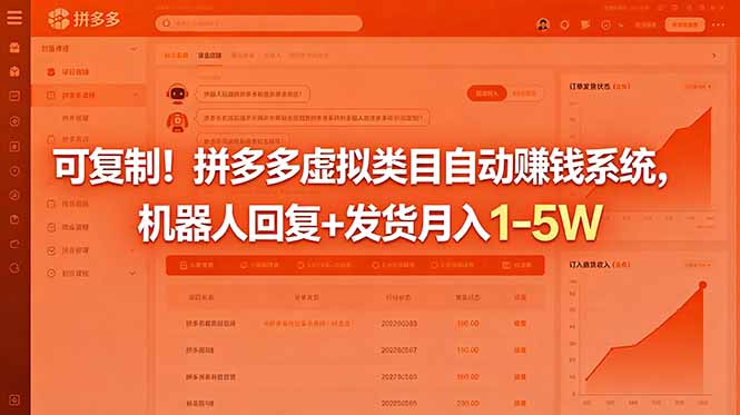 可复制！拼多多虚拟类目自动赚钱系统，机器人回复+发货月入 1-5W-老吴出海笔记