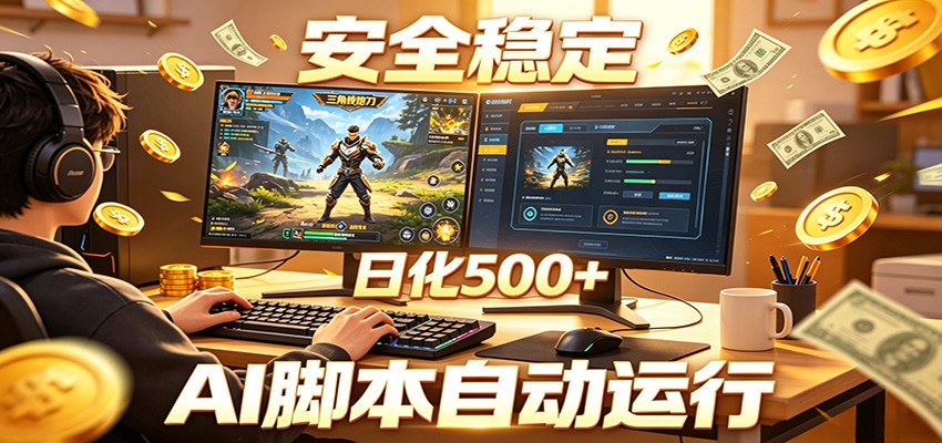 三角洲全自动挂机，AI脚本躺赚，日化500+-老吴出海笔记