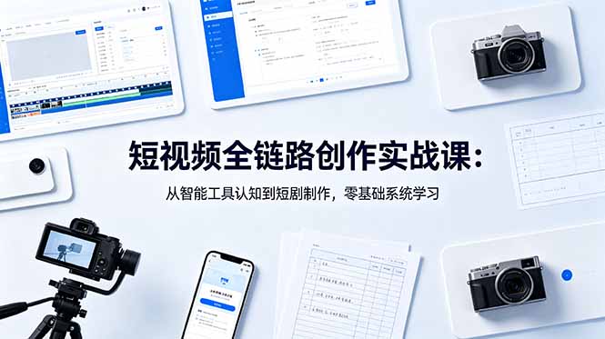 短视频全链路创作实战课:从智能工具认知到短剧制作,零基础系统学习-老吴出海笔记