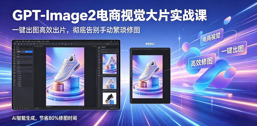 GPT-Image2电商视觉大片实战课,一键出图高效出片,彻底告别手动繁琐修图(更新)-老吴出海笔记