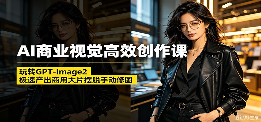 AI商业视觉高效创作课:玩转GPT-Image2,极速产出商用大片摆脱手动修图(更新)-老吴出海笔记