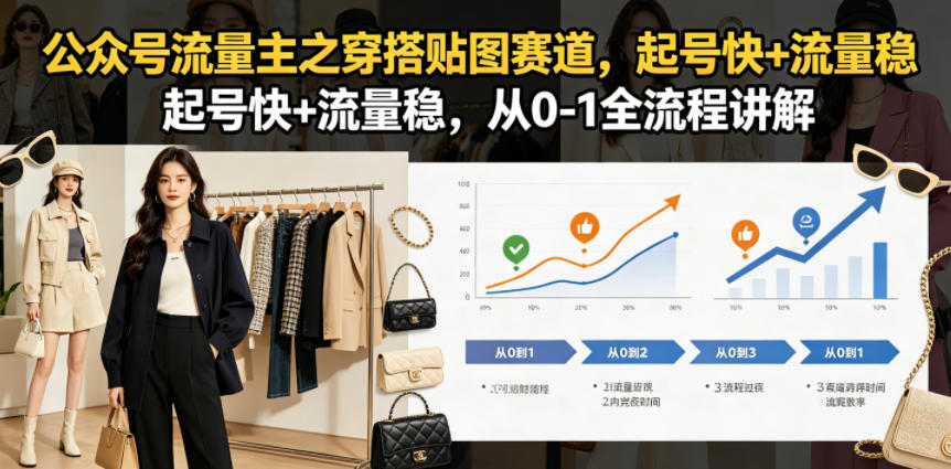 公众号流量主之穿搭贴图赛道，起号快+流量稳，从0-1全流程讲解-老吴出海笔记