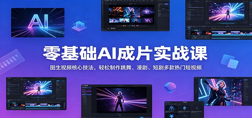 零基础AI成片实战课:图生视频核心技法,轻松制作跳舞、漫剧、短剧多款热门短视频-老吴出海笔记