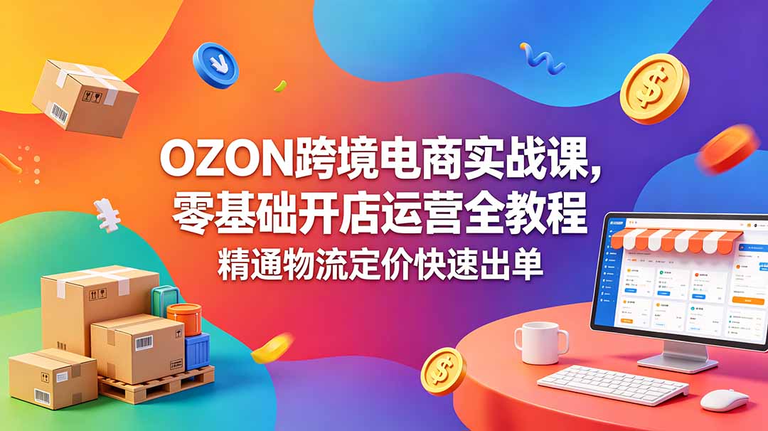 OZON 跨境电商实战课,零基础开店运营全教程,精通物流定价快速出单-老吴出海笔记