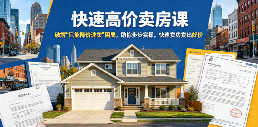 快速高价卖房课,破解“只能降价速卖”困局,助你步步实操,快速卖房卖出好价(更新2026)-老吴出海笔记