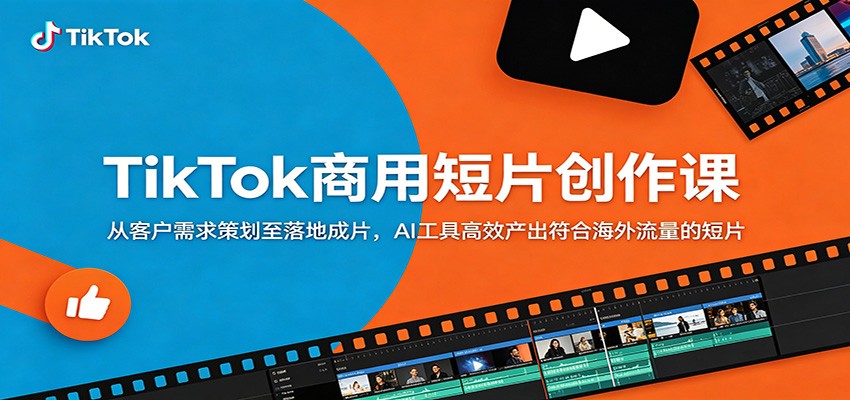 TikTok商用短片创作课：从客户需求策划至落地成片，AI工具高效产出符合海外流量的短片-老吴出海笔记