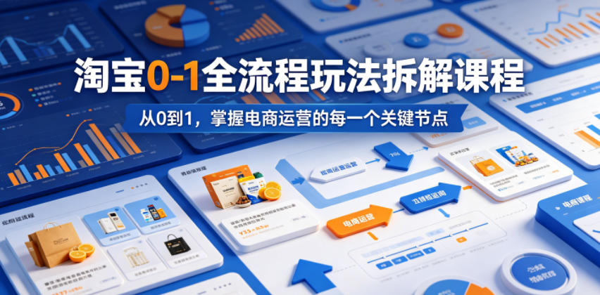 淘宝0-1全流程玩法拆解课程，从0到1，掌握电商运营的每一个关键节点-老吴出海笔记
