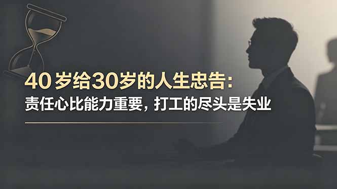 付费文章:40岁给30岁的人生忠告:责任心比能力重要,打工的尽头是失业-老吴出海笔记
