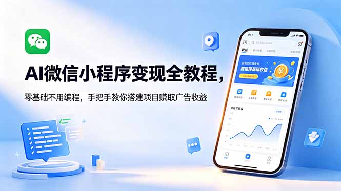 AI微信小程序变现全教程,零基础不用编程,手把手教你搭建项目赚取广告收益-老吴出海笔记