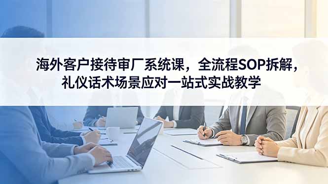 海外客户接待审厂系统课,全流程SOP拆解,礼仪话术场景应对一站式实战教学-老吴出海笔记