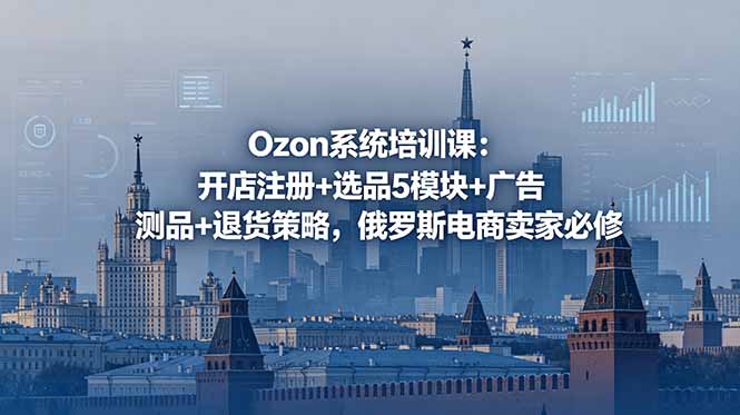Ozon系统培训课:开店注册+选品5模块+广告测品+退货策略,俄罗斯电商卖家必修-老吴出海笔记
