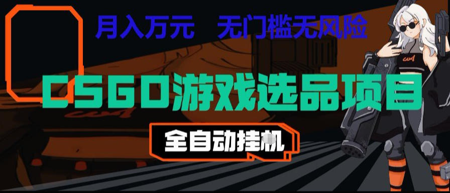 CSGO游戏自动扫货项目,全自动运行,月入1W,无风险,长期稳定可以做【揭秘】-老吴出海笔记