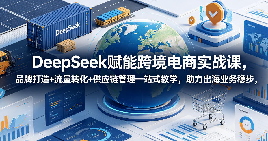 DeepSeek赋能跨境电商实战课,品牌打造+流量转化+供应链管理一站式教学,助力出海业务稳步发展-老吴出海笔记