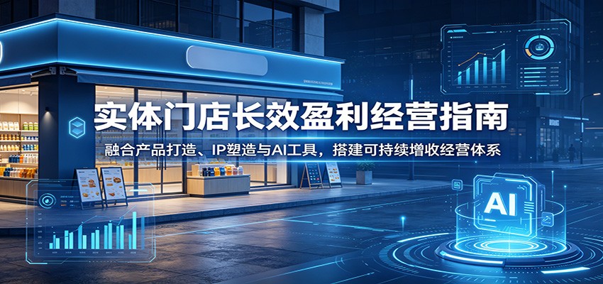 实体门店长效盈利经营指南:融合产品打造、IP塑造与AI工具,搭建可持续增收经营体系-老吴出海笔记