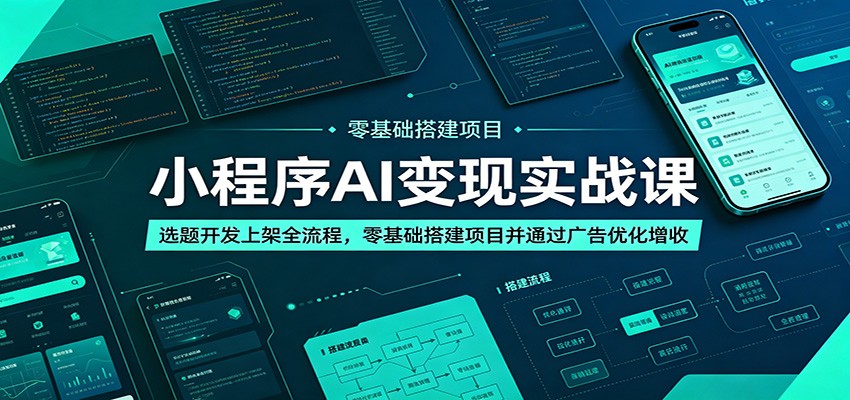 小程序AI变现实战课:选题开发上架全流程,零基础搭建项目并通过广告优化增收-老吴出海笔记