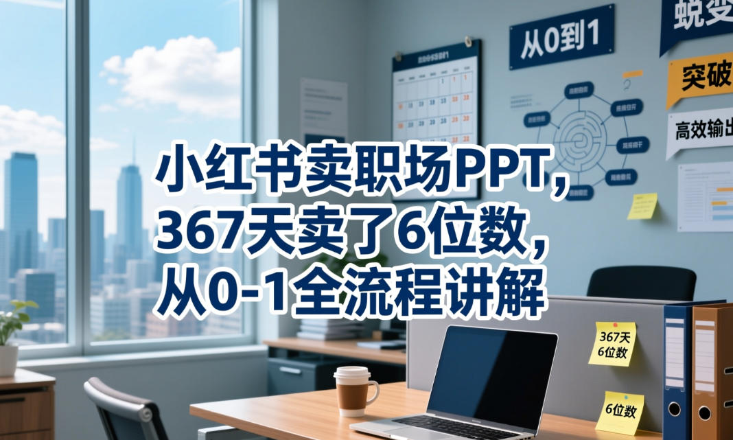 小红书卖职场PPT,367天卖了6位数,从0-1全流程讲解-老吴出海笔记