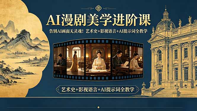 告别AI画面无灵魂!AI漫剧美学进阶课-更新,艺术史+影视语言+AI提示词全教学-老吴出海笔记