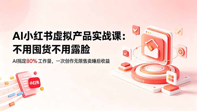 AI小红书虚拟产品实战课-更新:不用囤货不用露脸,AI搞定80%工作量,一次创作无限售卖睡后收益-老吴出海笔记