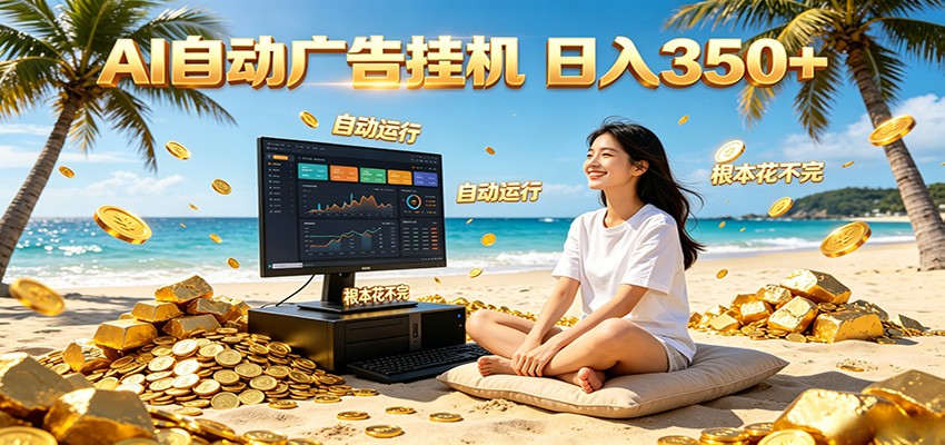 AI自动广告挂机 日入350+ 真正做到躺赚式变现，根本花不完！-老吴出海笔记