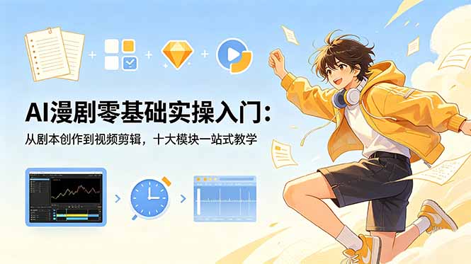 AI漫剧零基础实操入门：从剧本创作到视频剪辑，十大模块一站式教学-老吴出海笔记