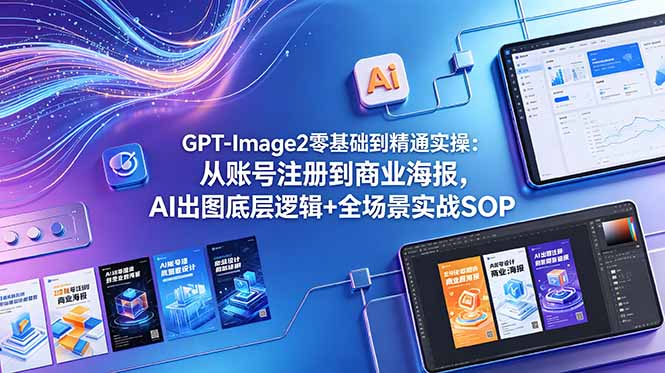 GPT-Image2零基础到精通实操:从账号注册到商业海报,AI出图底层逻辑+全场景实战SOP-老吴出海笔记