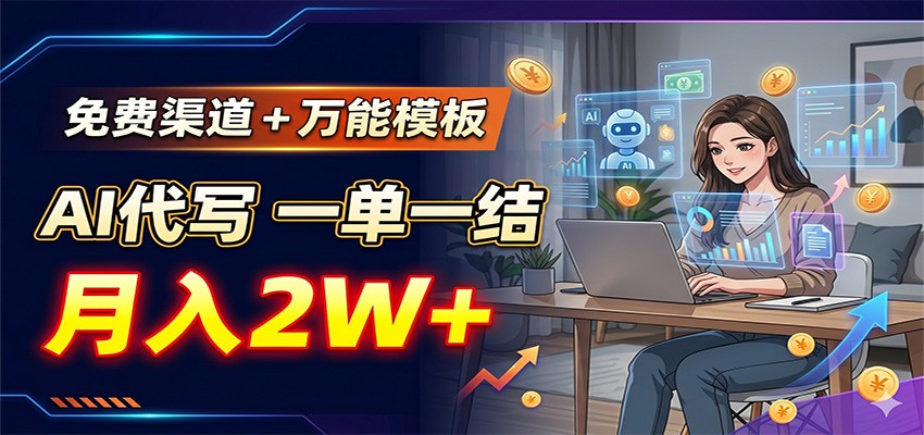 免费渠道+万能模板,AI代写一单一结,月入2W+-老吴出海笔记