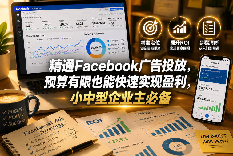 精通Facebook广告投放,预算有限也能快速实现盈利,小中型企业主必备【原创双语字幕】-老吴出海笔记