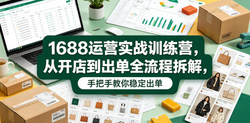 1688运营实战训练营,从开店到出单全流程拆解,手把手教你稳定出单-老吴出海笔记