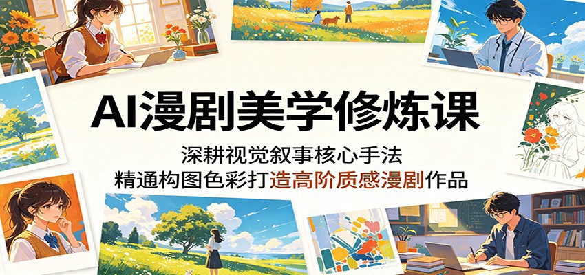 AI漫剧美学修炼课:深耕视觉叙事核心手法,精通构图色彩打造高阶质感漫剧作品-老吴出海笔记