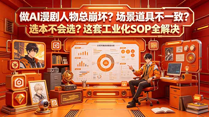 做AI漫剧人物总崩坏?场景道具不一致?选本不会选?这套工业化SOP全解决 (更新-老吴出海笔记