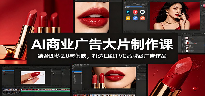 AI商业广告大片制作课:结合即梦2.0与剪映,打造口红TVC品牌级广告作品-老吴出海笔记
