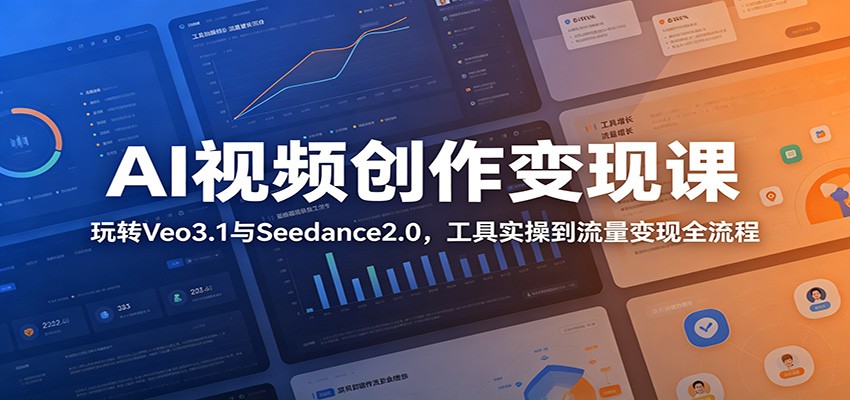 AI视频创作变现课：玩转Veo3.1与Seedance2.0，工具实操到流量变现全流程-老吴出海笔记