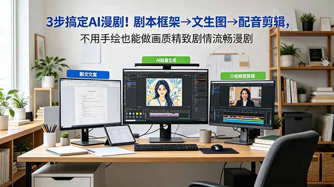 3步搞定AI漫剧!剧本框架→文生图→配音剪辑,不用手绘也能做画质精致剧情流畅漫剧-老吴出海笔记