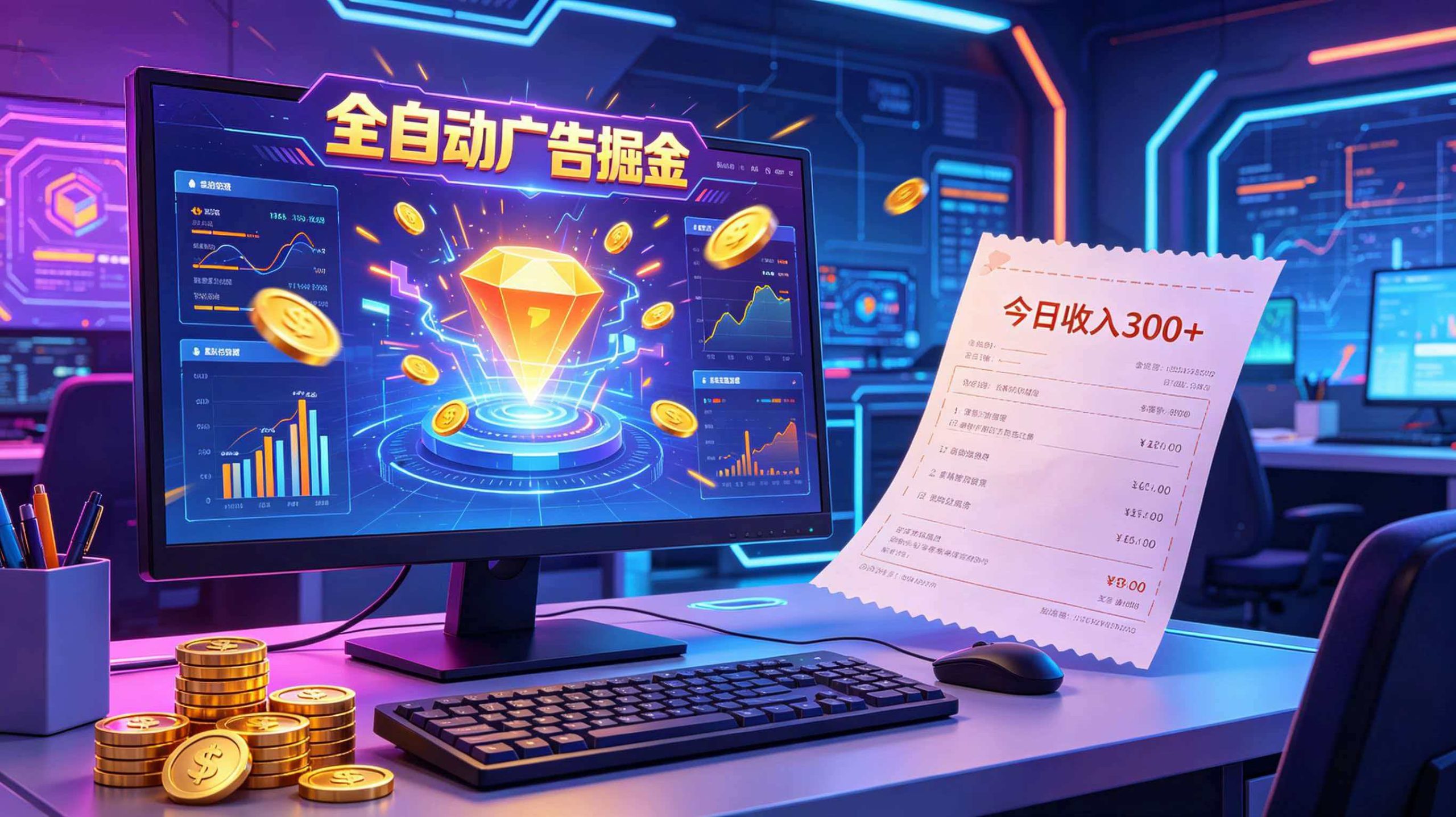 全自动广告掘金,日入300+。全程Ai自动化运行,解放双手,时间自由。收益稳定-老吴出海笔记