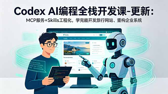 Codex AI编程全栈开发课-更新：MCP服务+Skills工程化，学完能开发旅行网站、重构企业系统-老吴出海笔记