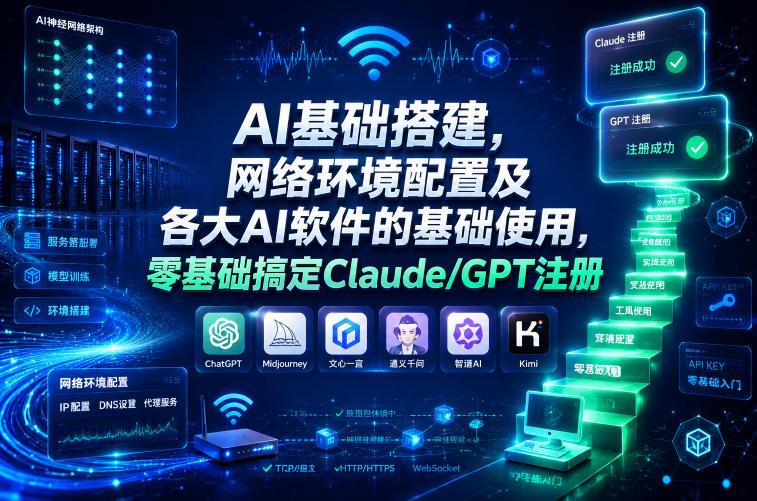 AI基础搭建，网络环境配置及各大AI软件的基础使用，零基础搞定Claude/GPT注册-老吴出海笔记