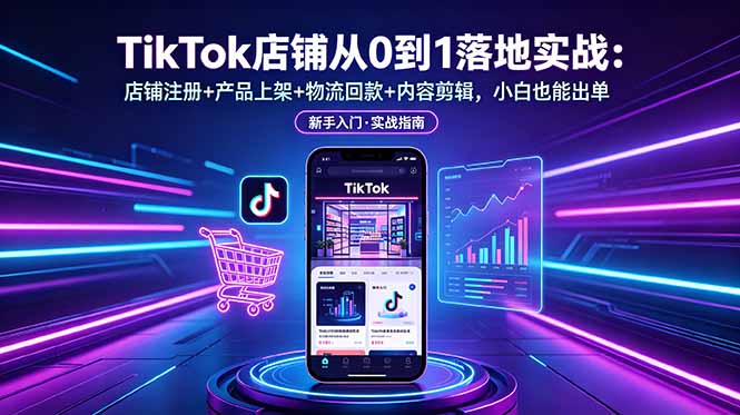TikTok店铺从0到1落地实战：店铺注册+产品上架+物流回款+内容剪辑，小白也能出单-老吴出海笔记